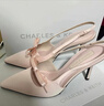 CHARLES&KEITH缎面蝴蝶结尖头高跟凉鞋女生日礼物送女友CK1-60361556 Light Pink浅粉色 36 实拍图
