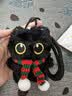 新款罗小黑小猫玩偶挂件可爱超萌毛绒公仔钥匙扣学生书包包挂饰 黑猫【黑手提绳+红绿围巾】 实拍图