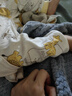 贝瑞加（Babyprints）婴儿裤子2条装男女宝宝纯棉长裤儿童护肚高腰裤家居裤 蓝黄90 实拍图