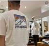 巴塔哥尼亚（Patagonia）男女情侣款通勤P-6 Logo混纺棉休闲潮流户外透气短袖T恤 38504 WHI（实物白里透蓝） XL 182/190(CM)  91/101(KG) 实拍图