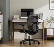 得力（deli）4900S 人体工学靠背办公椅/电脑椅/职员椅 可升降转椅舒棉坐垫 黑 实拍图