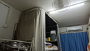 梦多福u型滑轨道大学生宿舍床帘上下铺蚊帐一体式护隐私强遮光寝室窗帘 奶咖丨五面全包+帐纱+可升降支架 190cm*90cm 可调高100-140cm 实拍图