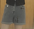 紫涵（ZIHAN）紫涵刺绣复古牛仔短裤女夏季新款高腰宽松显瘦阔腿卷边五分裤 浅牛仔蓝 L 实拍图