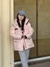 波司登（BOSIDENG）冬季羽绒羽绒服女士加厚90绒鹅绒连帽商场同款时尚百搭休闲外套 冰穹提花粉9EC3 M 165/88A 体重约110-120斤 实拍图