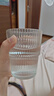 翻口杯竖条纹玻璃咖啡杯风琴水杯家用高颜值竹节杯拿铁牛奶果汁杯 竖纹竹节杯 2个装 380ml 实拍图