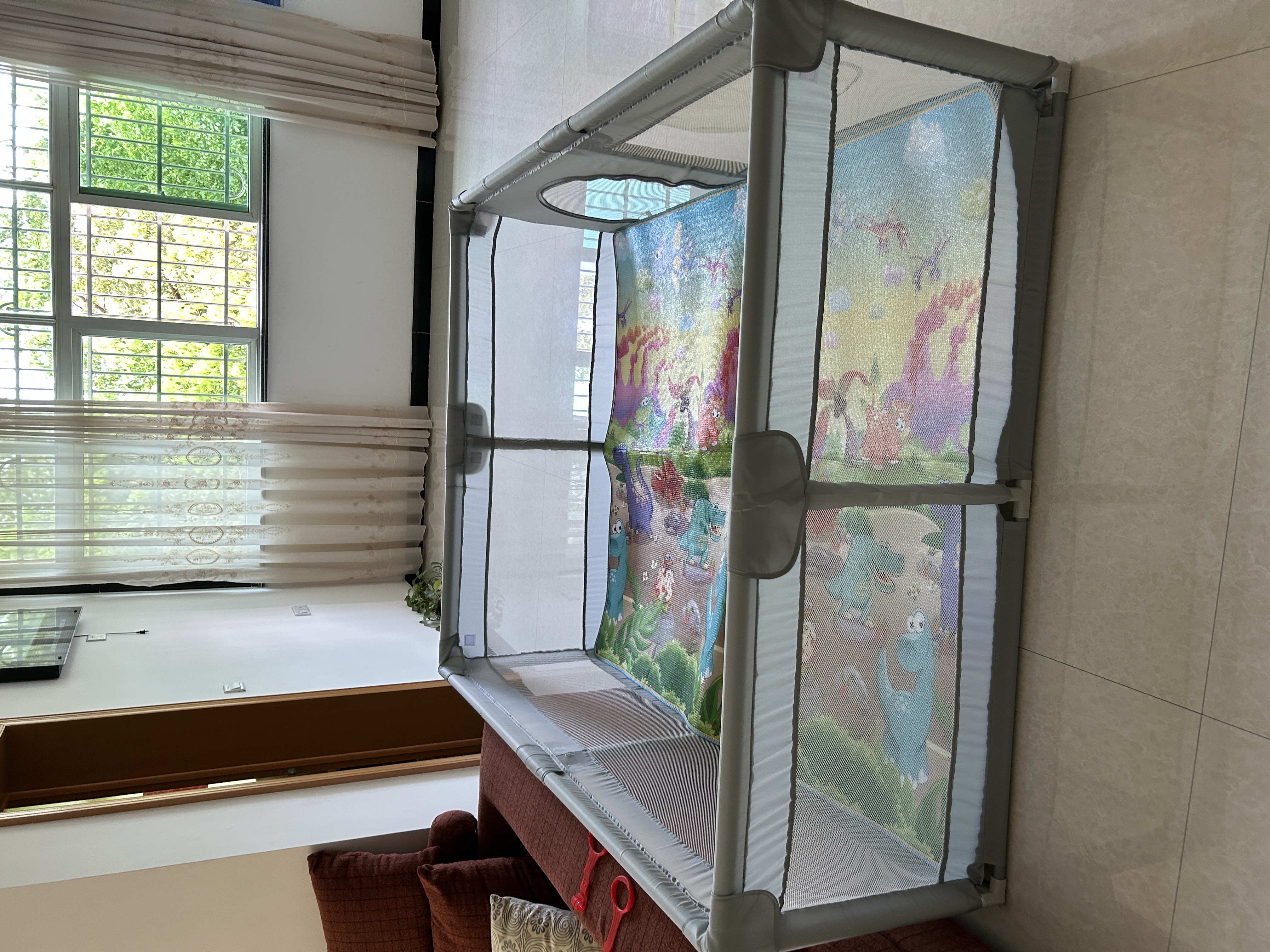 宝之轩围栏婴儿地上爬爬垫宝宝客厅防护栏儿童带爬行垫游戏家用室内乐园 180*150CM【1CM爬行垫+60球+2拉环】 实拍图