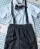 罗蒙男童礼服夏季儿童毕业演出服幼儿园背带裤花童 黑色套装 130 实拍图