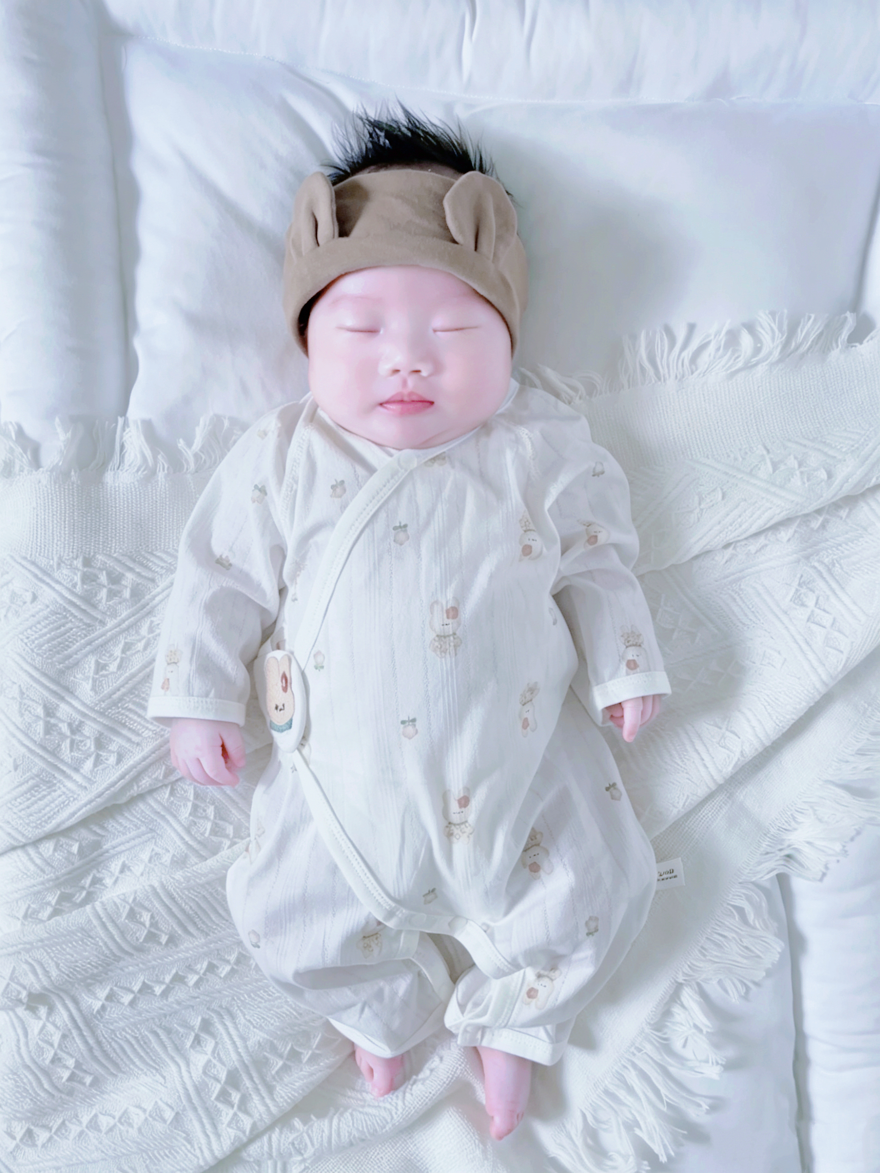 新生婴儿儿衣服夏季纯棉初生宝宝连体衣薄款婴儿蝴蝶衣透气和尚服 夏季小兔 52cm 实拍图