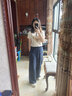 优衣库常规款女装麻混纺舒适长裤/休闲裤26春夏新款482246 69 藏青色 S 实拍图