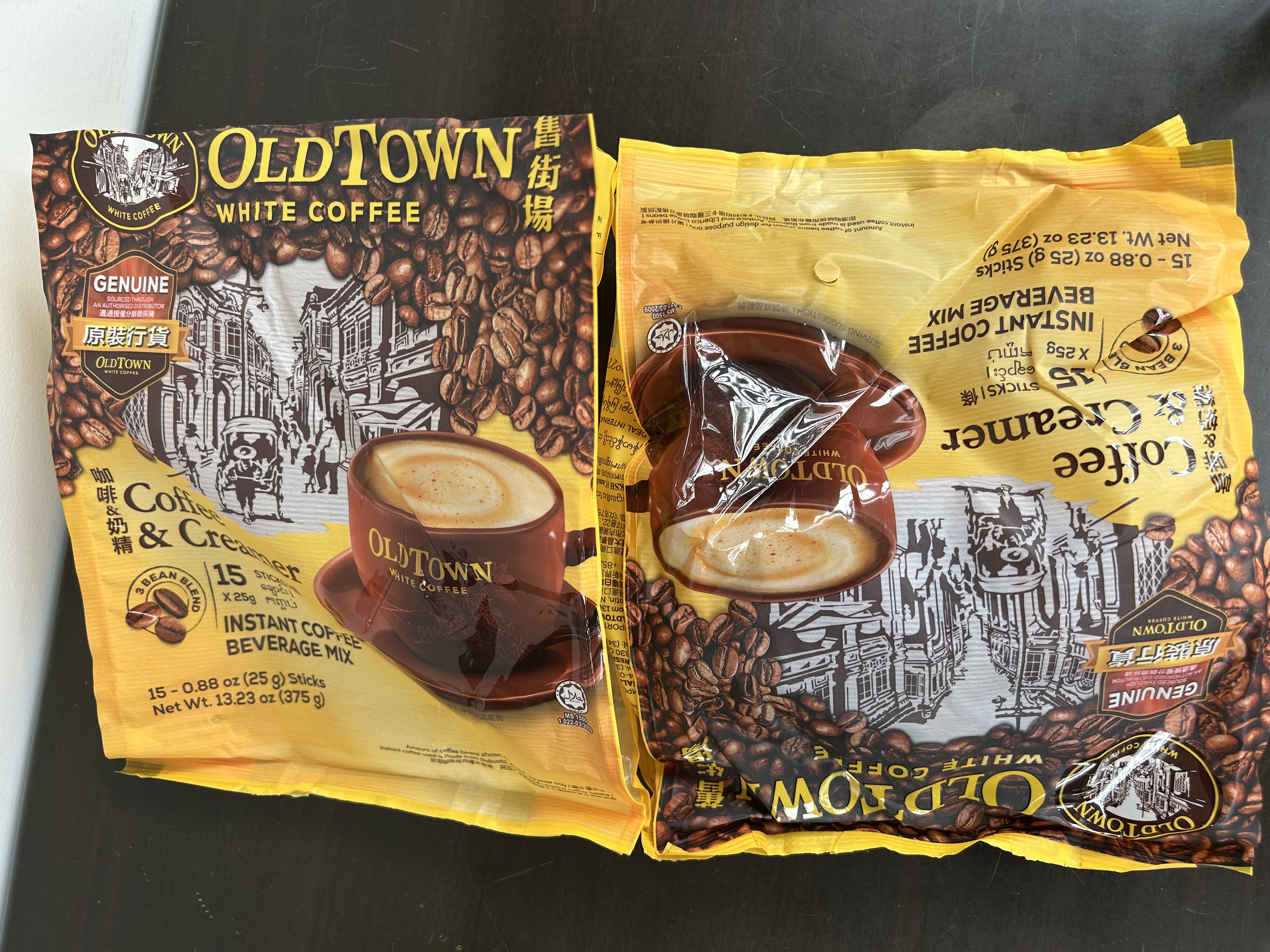 旧街场（OLDTOWN）马来西亚原装进口无蔗糖二合一速溶咖啡25g*45条（3袋装）奶茶 实拍图
