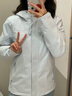 迪卡侬户外女秋冬防风防水夹克风衣MH150白-5114380 实拍图