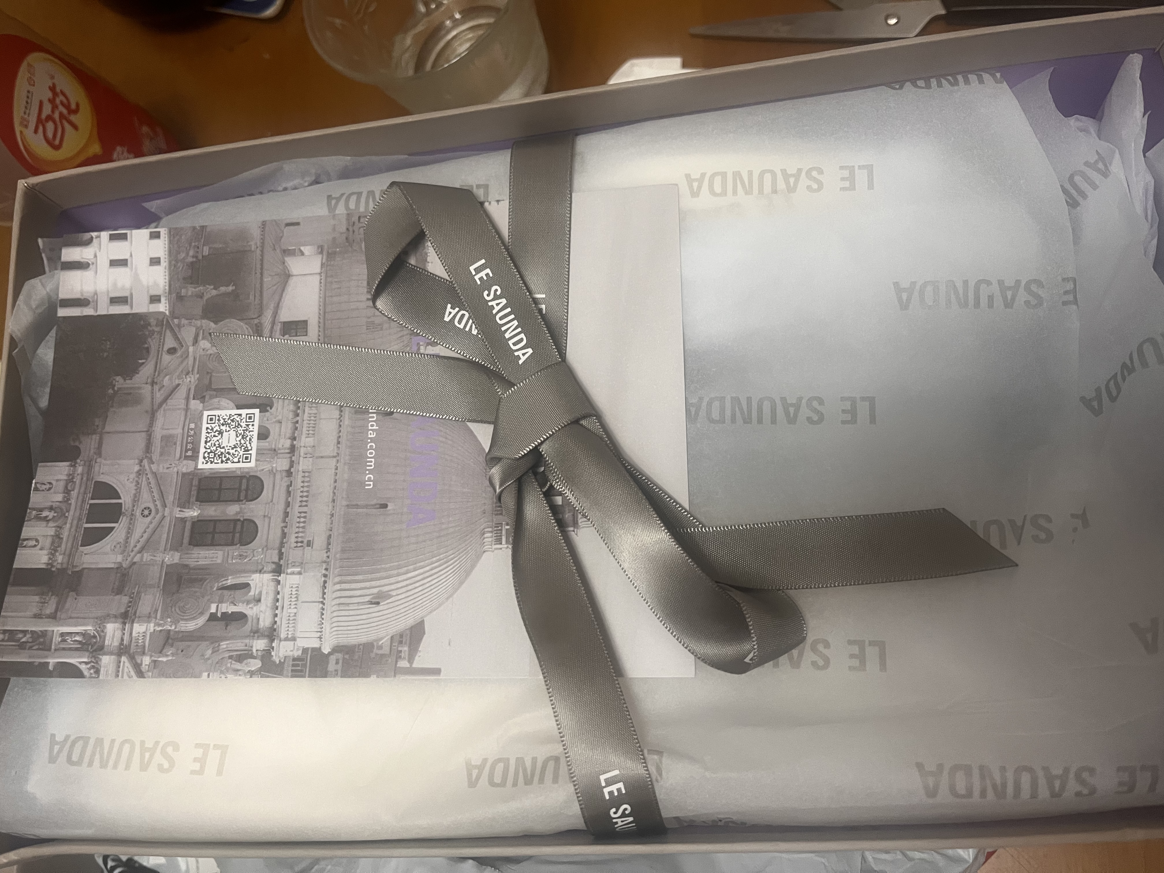 莱尔斯丹沈梦辰同款小白鞋一脚蹬懒人休闲鞋女高级感39301 米白色OWL 39 实拍图