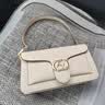 红谷包包女包新款潮流行百搭腋下包女士牛皮单肩小方包七夕情人节礼物 米白 实拍图