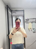 歌米拉（Gemila）冰丝短袖t恤女时尚提花夏季2026新款打底衫洋气薄款女装针织上衣 米白 XL (115-130斤) 实拍图