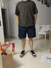 马登工装美式凉感丹宁牛仔短裤男士夏宽松休闲冰皮冰丝薄款直筒五分裤 牛仔蓝 M 实拍图