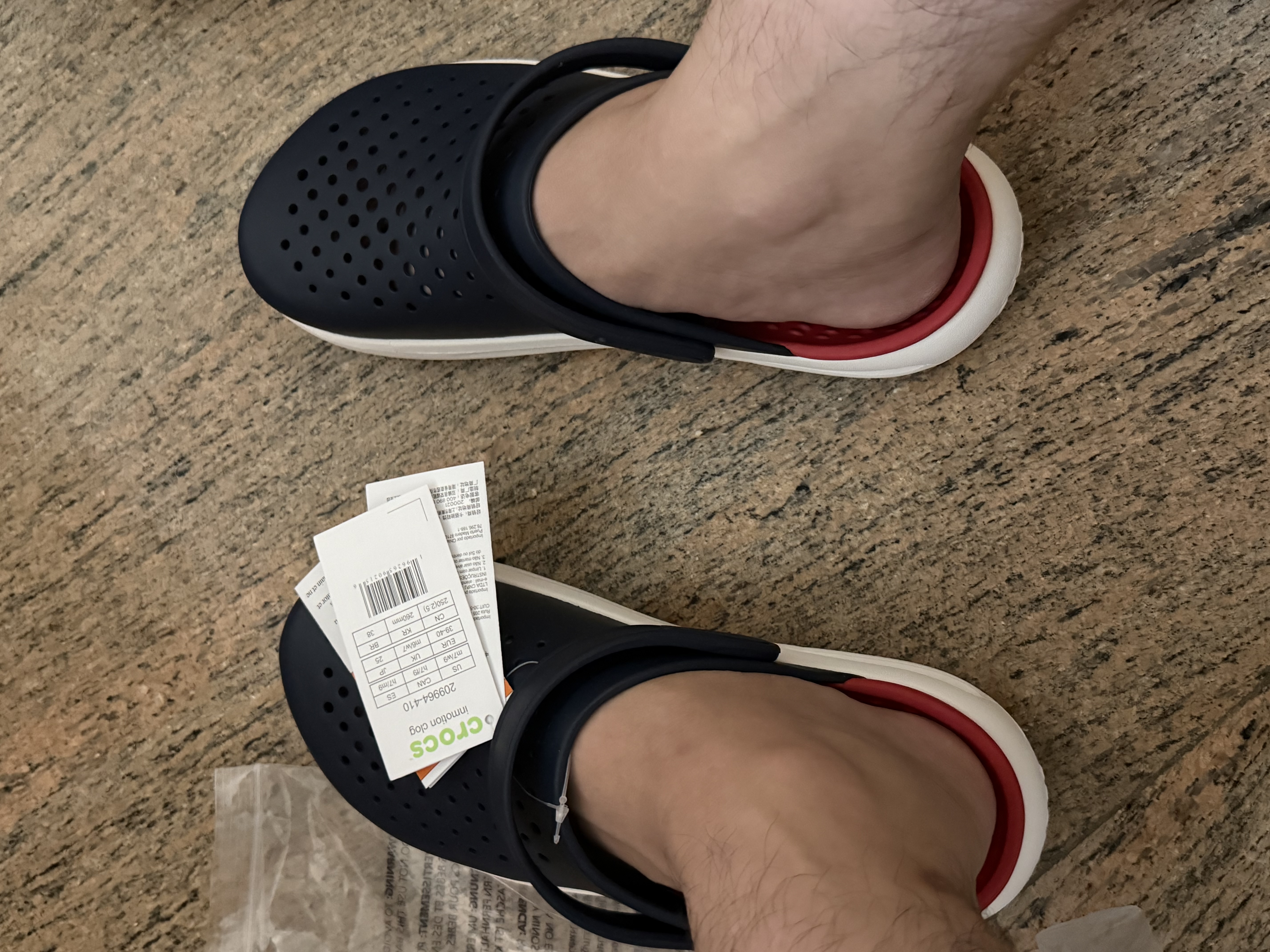 卡骆驰（CROCS）舒乐洞洞鞋沙滩鞋男鞋包头女鞋拖鞋|209964 深蓝色-410 40 (250mm) 实拍图