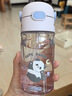 膳魔师（THERMOS）儿童节水杯tritan吸管杯学生开学必备小熊猫塑料水壶420ml紫 实拍图