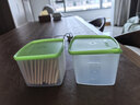 特百惠（Tupperware）800ml*2方形保鲜盒食品级冰箱冷藏密封收纳盒水果储物盒绿色盖 实拍图