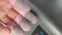 火猫手指指套触屏劳保干活指头指尖防护套防倒刺防干裂工业数控游戏防汗防断触夏季透气触屏指套10只装粉灰款 实拍图