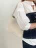 纽芝兰（NUCELLE）【Angelababy同款】香槟金编织女包26新款轻奢小众hobo女士托特包 松月白中号+有肩带子母袋 【可放11寸Ipad】 时尚高端品牌送女友 实拍图