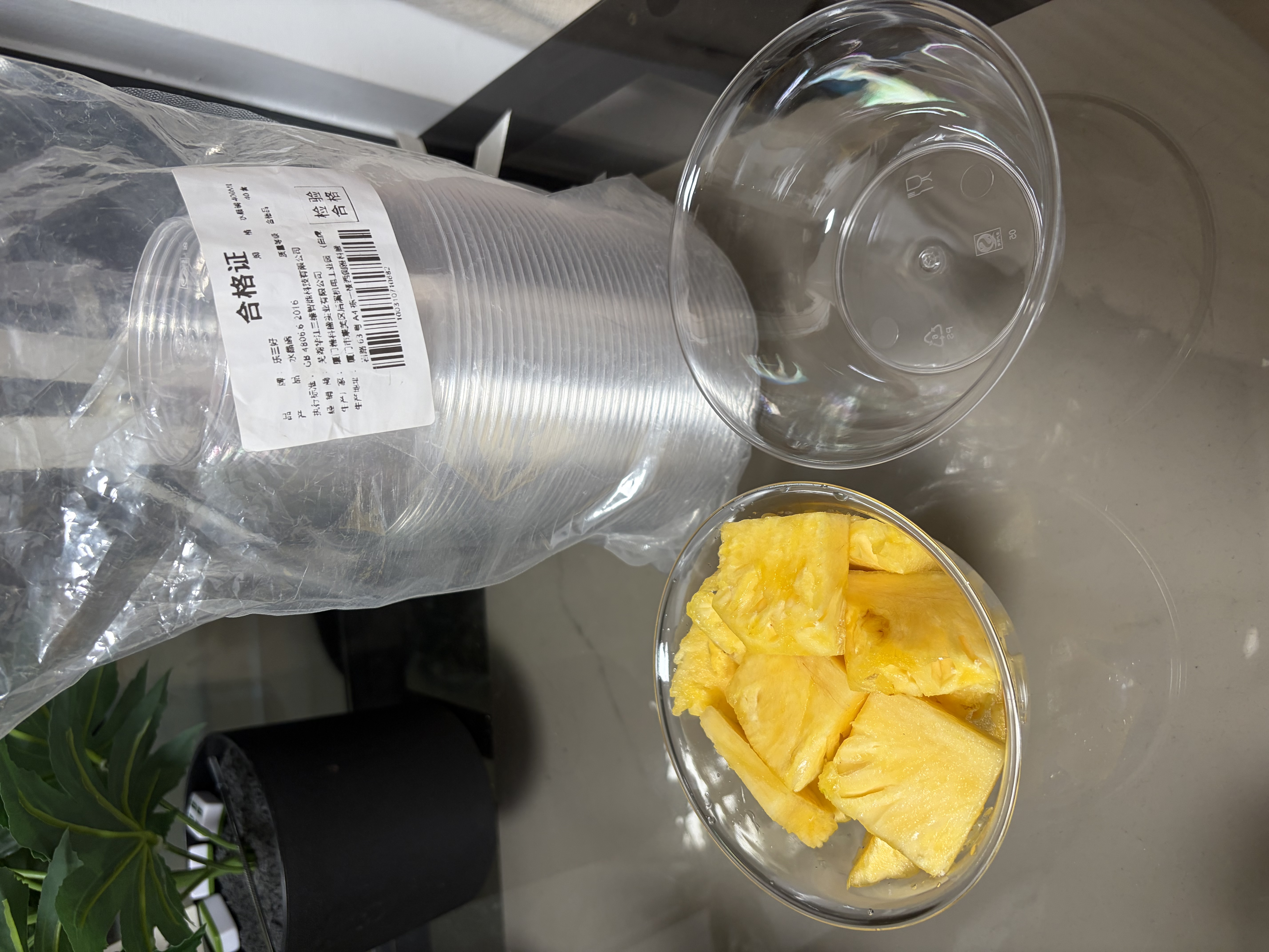 乐三好一次性碗食品级400ml*40只 耐高温航空水晶碗野餐塑料方便汤碗 实拍图