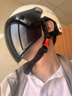 野马（YEMA）3c认证新国标A类365S电动车头盔男女加大码大号大头围夏季摩托车安全帽 卡其白配黑茶长镜 实拍图