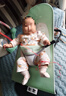 哈森熊婴儿摇摇椅哄娃神器哄宝宝哄睡摇篮躺椅可折叠可调节摇摇椅安抚椅 绿色双层网格款 实拍图
