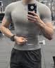 GOLOVEJOY高乐捷健身服男速干健身衣紧身运动训练服弹力压缩T恤 钛锌灰 XL 实拍图