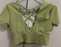 VICTORIATOURIST瑜伽服女运动套装夏季防晒跑步普拉提健身服美背含胸垫两件套 实拍图