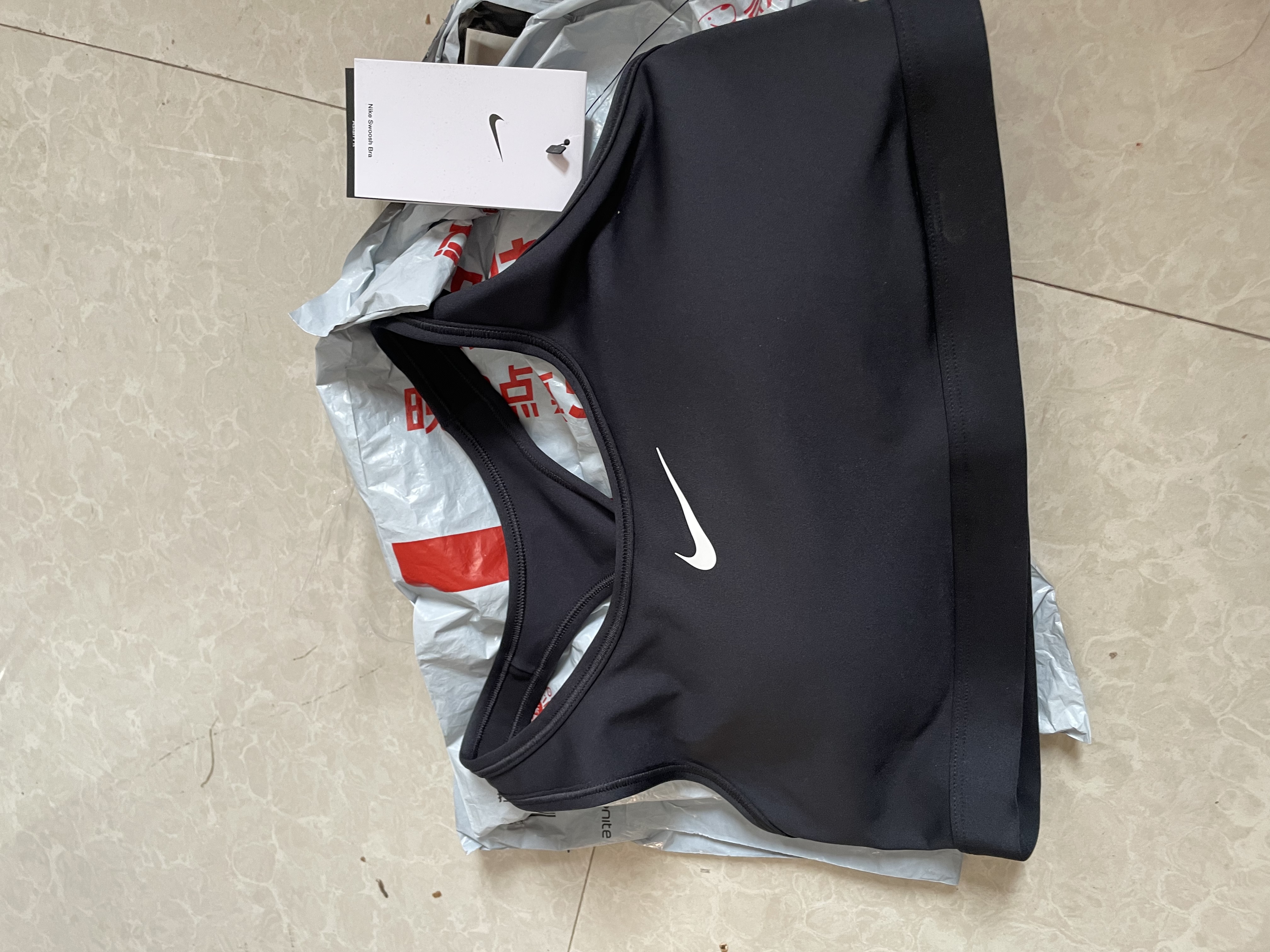 耐克NIKE运动内衣女郑钦文同款中度支撑运动内衣DX6822-010黑L 实拍图