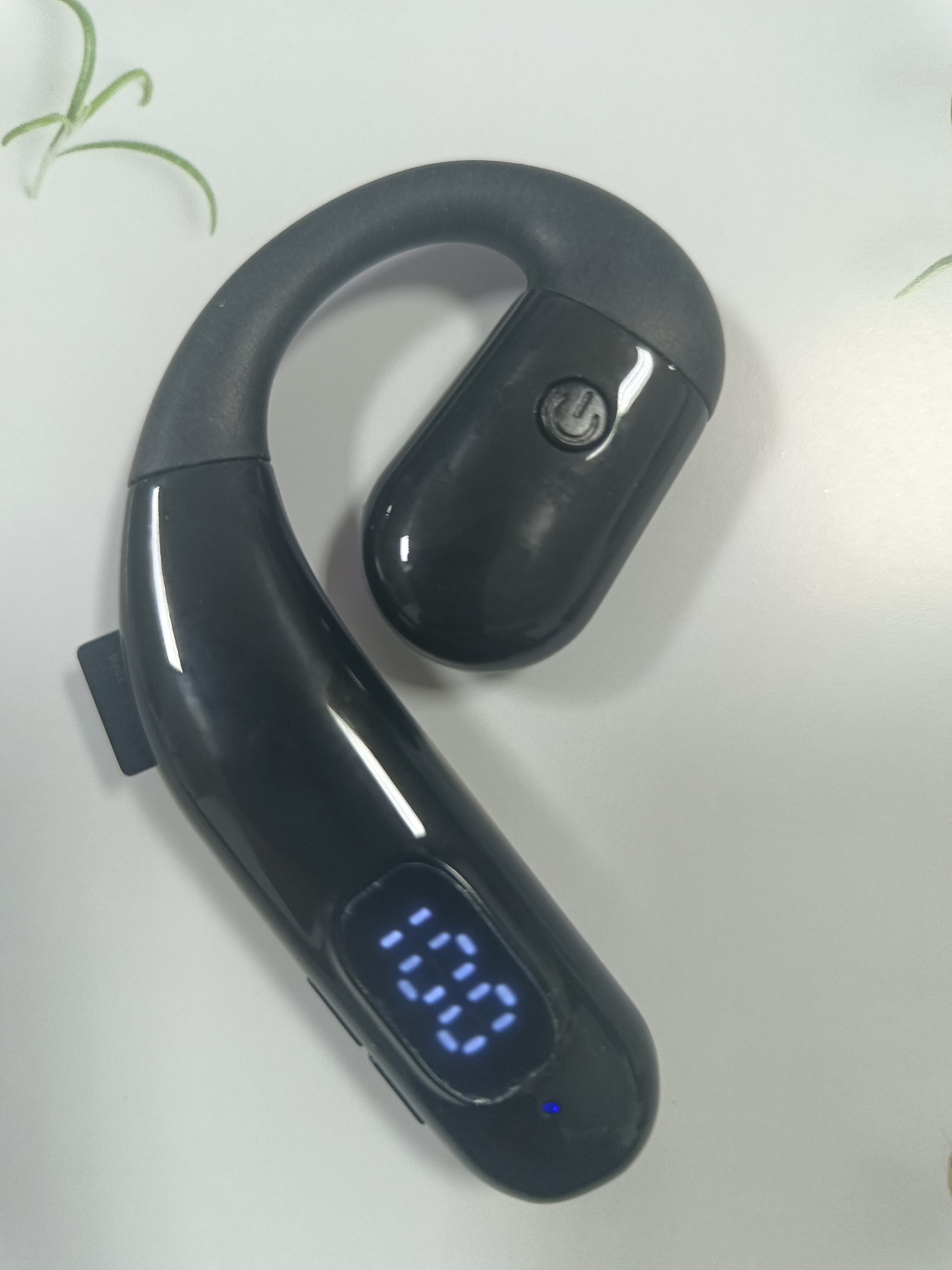 LIMZY可插内存卡mp3一体蓝牙耳机挂耳无线不入耳式运动跑步外卖司机开车通话降噪超长续航音乐高音质 黑色【可插TF卡播放】左右耳通用 实拍图