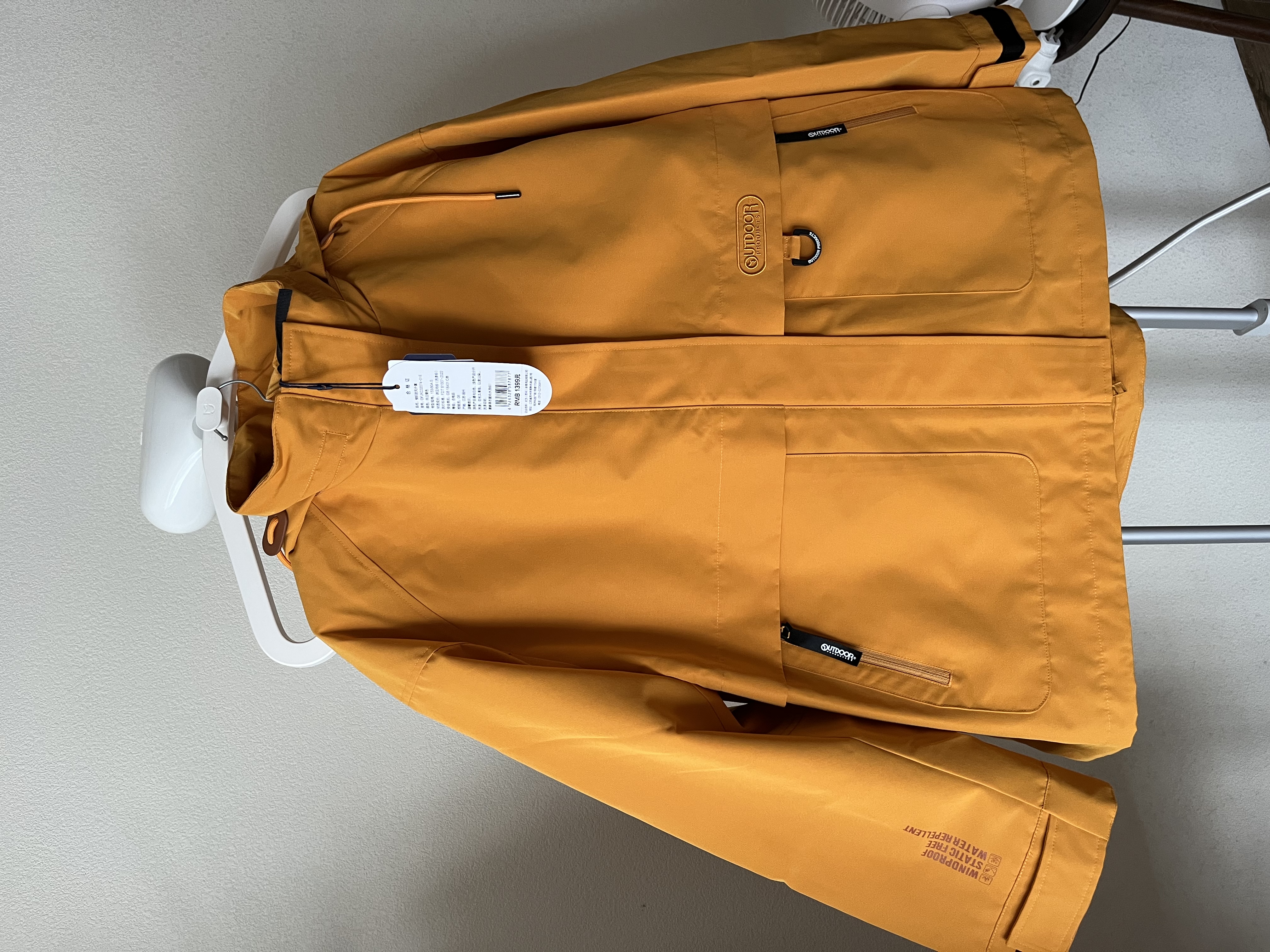 OUTDOOR PRODUCTS【黄玫瑰】外套女户外防风防泼连帽夹克登山徒步衣服 向日葵黄 实拍图