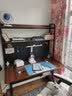 喜登荣电脑桌实木双人书桌书架一体桌子卧室家用生态板学习办公桌电竞桌 【洞洞板四层书架+内嵌插排+桌下置物架】 胡桃色+黑架 单人位丨100x60x75CM【30MM加厚实木生态板】 实拍图