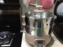 SANMSIE 电蒸锅家用多功能食品级304不锈钢电蒸笼全自动大容量多层蒸包炉电火锅蒸菜预约定时蒸鱼包子馒头 15L 电脑款30cm（底锅+2层） 实拍图