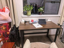 馨美凯电脑桌台式家用简易书桌办公桌简约现代工作台租房卧室学习写字桌 【单桌1.6cm厚桌面】黑架+深胡桃 长120cm*宽60cm*高74cm 实拍图