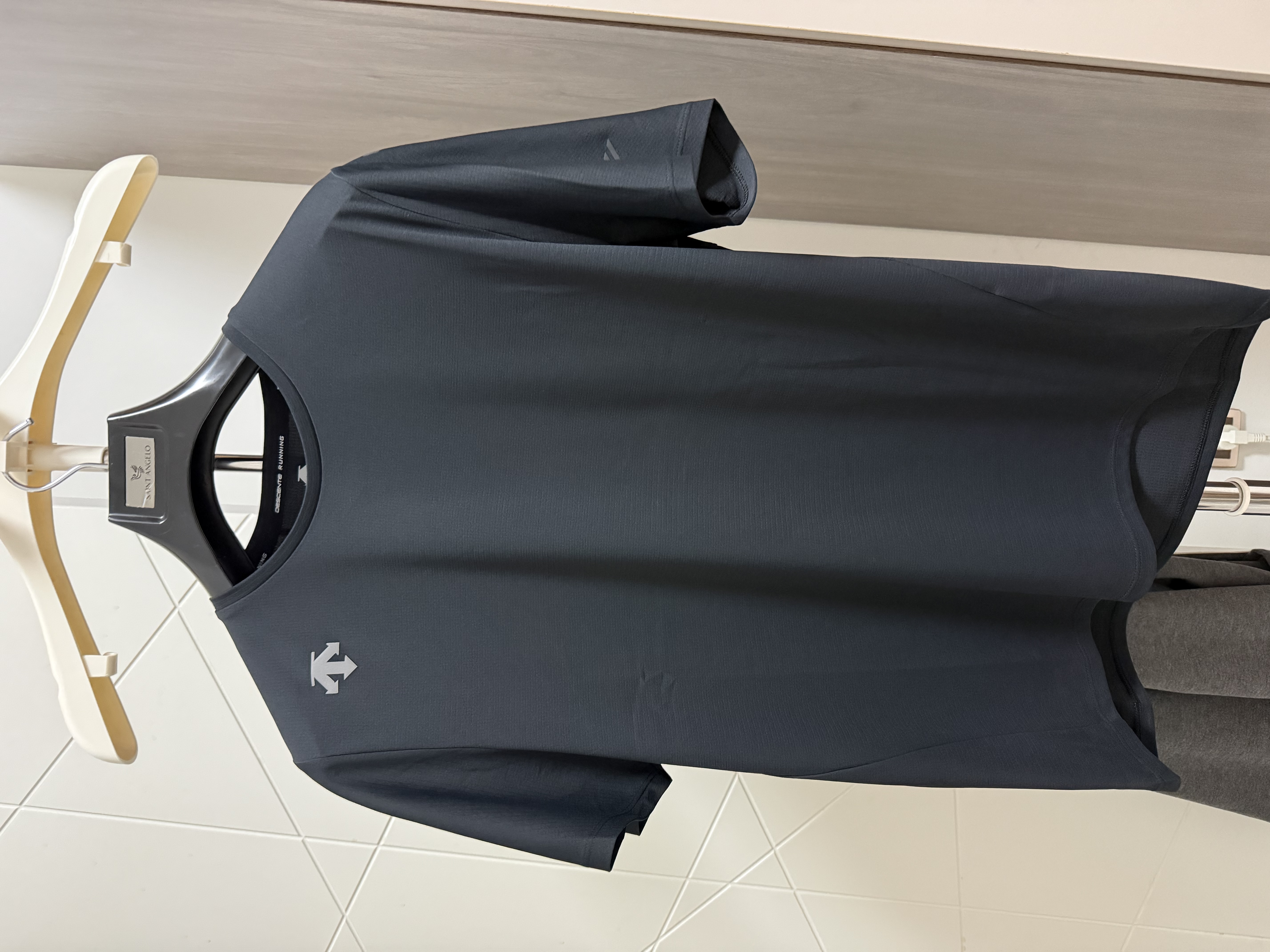 迪桑特（DESCENTE）DESCENTE迪桑特RUNNING系列跑步运动健身男士短袖针织衫 BK-黑色 XL (180/100A) 实拍图