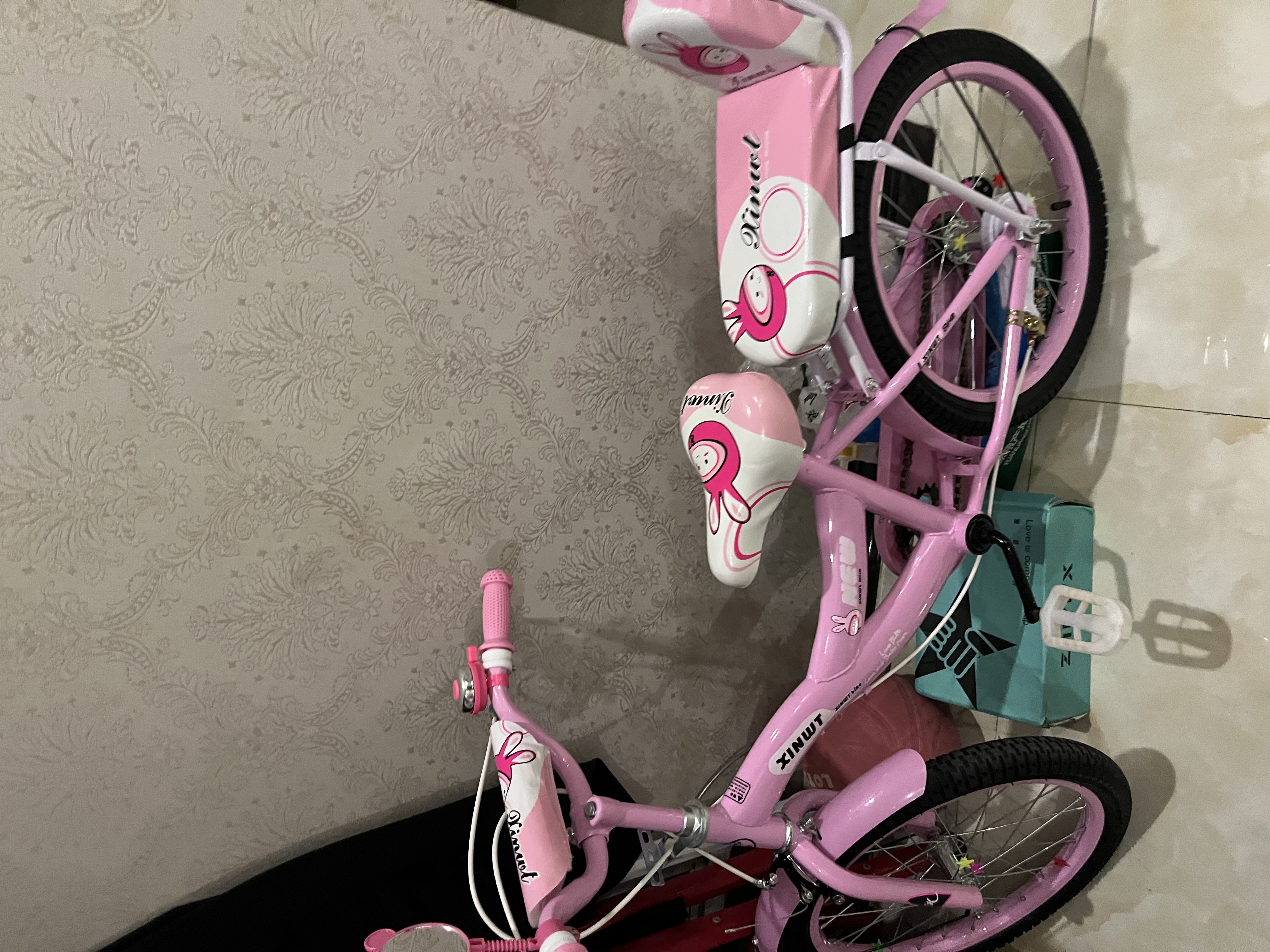 鑫旺彤自行车儿童3-6-10岁单车男女童轻便脚踏车辅助轮5岁女孩车公主车 粉色【加宽加大坦克轮】 18寸 适合身高115-130cm 实拍图
