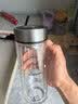 希诺抗菌玻璃杯双层防烫办公车载水杯男高档泡茶杯子XN-9303KT 360ml 实拍图