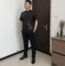 恒源祥提花真丝短袖衬衫男重磅龟裂纹非遗香云纱桑蚕丝衬衫莨纱男装唐装 黑色 L 晒单实拍图