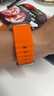 W&P新款适用苹果手表表带apple watch ultra3/2海洋硅胶双扣回环表带iwatch S11/10/9/8/SE 橙色45 实拍图