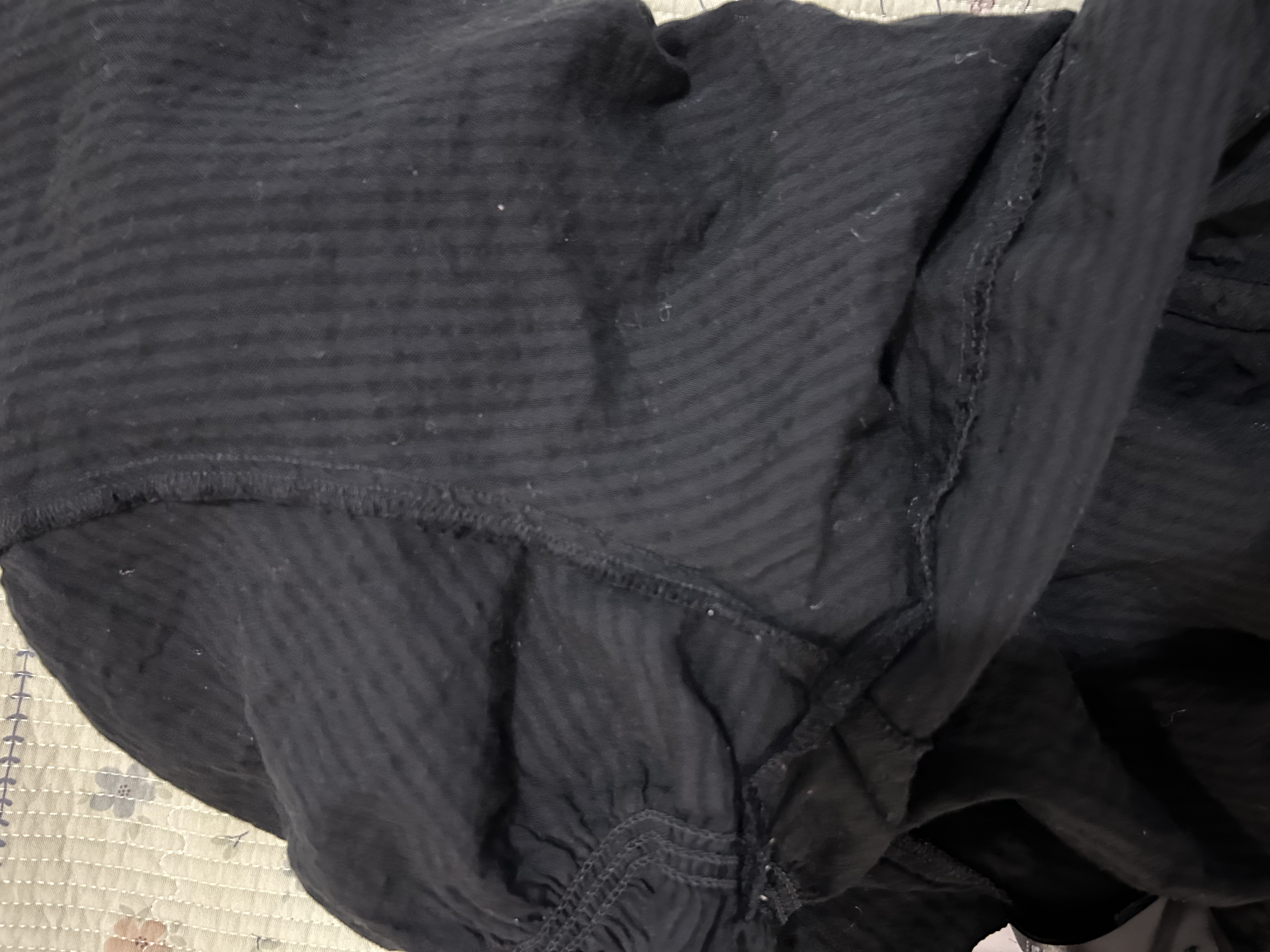 优衣库棉质提花V领衬衫短袖女装衬衣483881 09 黑色 M 实拍图