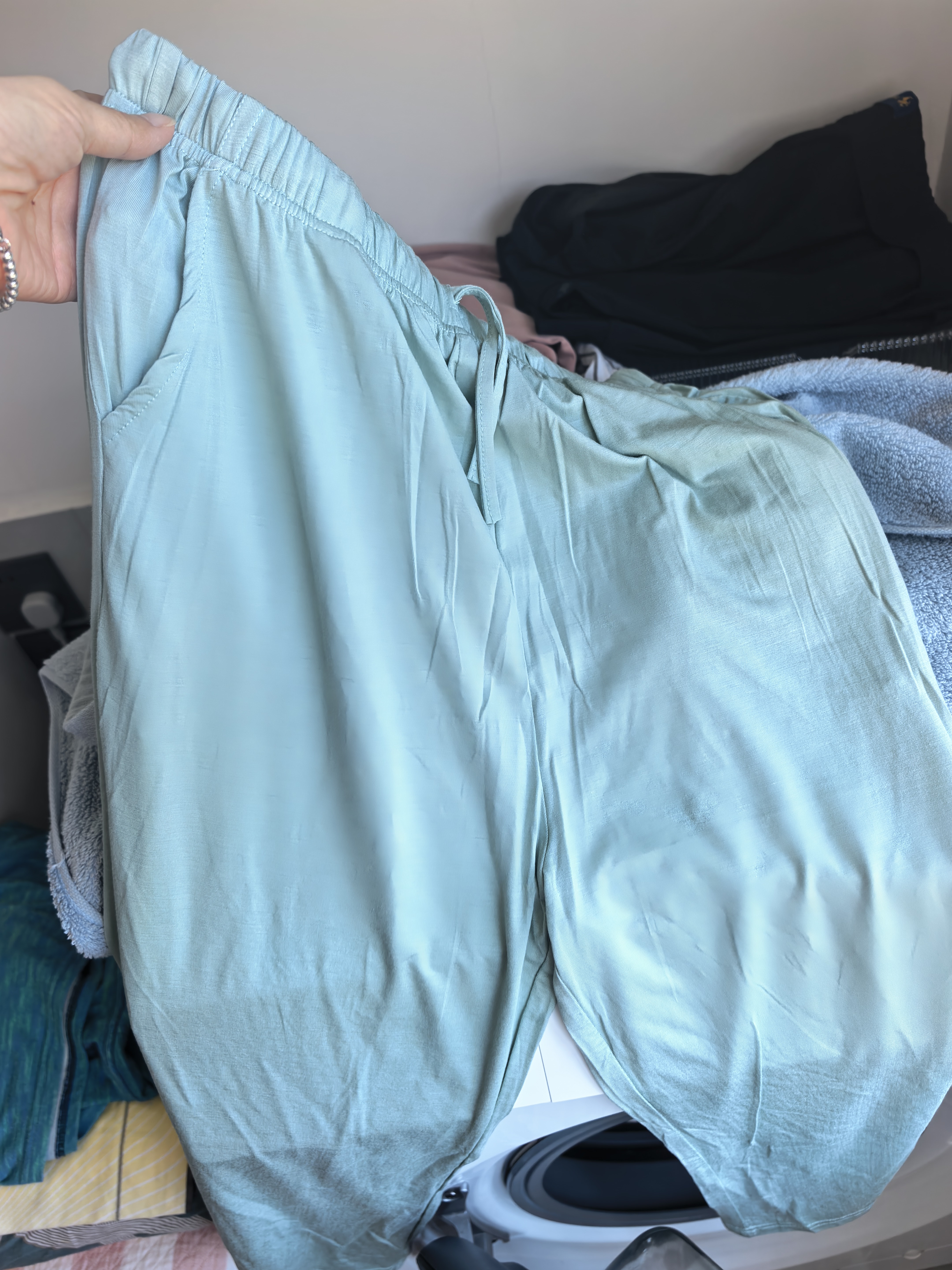 浪莎睡裤女夏宽松显瘦家居七分裤短裤莫代尔薄款大码纯色简约休闲裤 实拍图