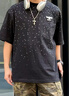 BOY LONDON【满天星】夏季男女同款短袖渐变烫钻印花时尚T恤N01107 黑色 L 实拍图