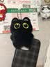 新款黑猫玩偶毛绒公仔挂件可爱猫咪包包挂饰情侣礼物ins学生礼物 黑色带珠链 10cm 实拍图