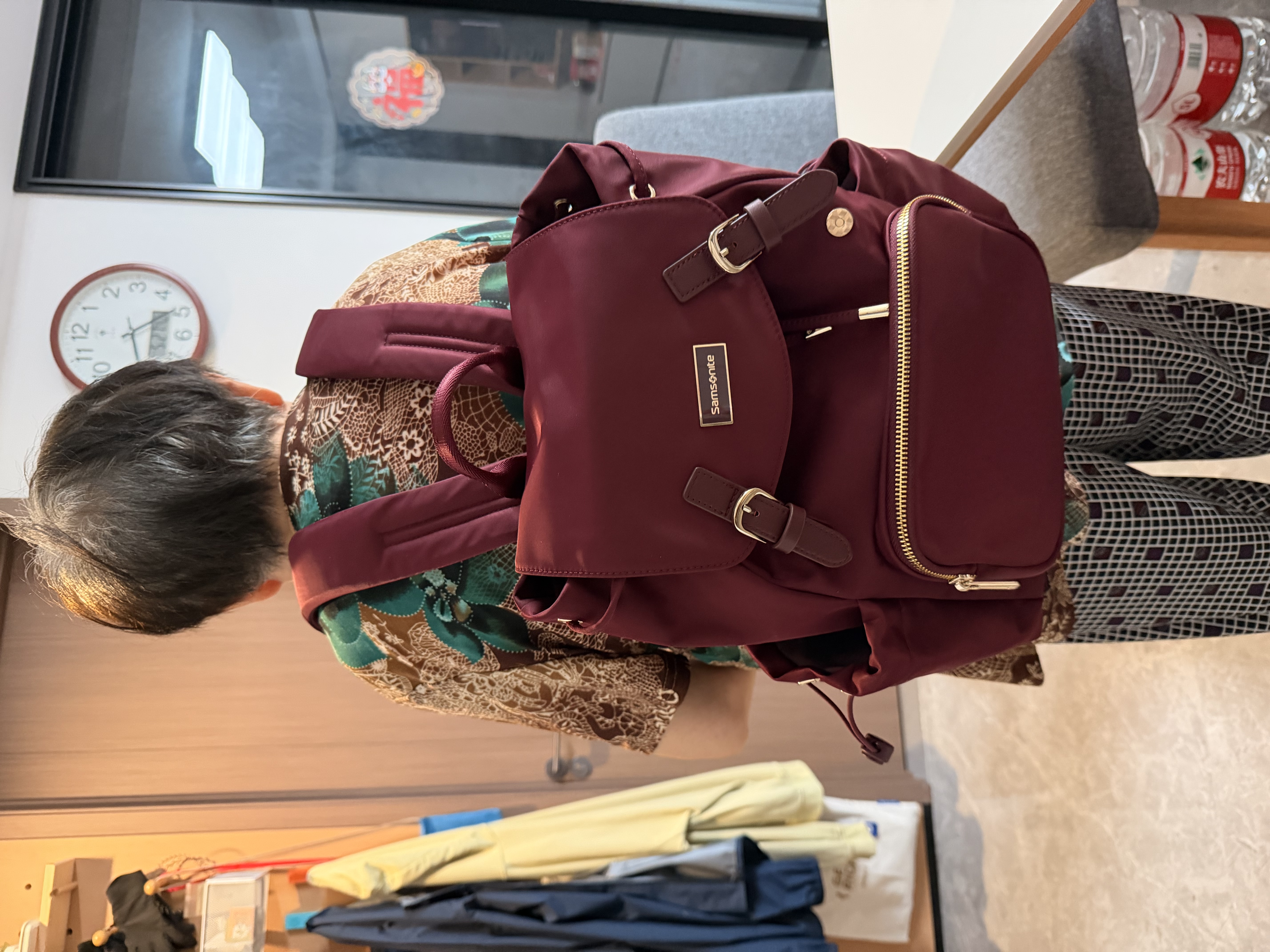 新秀丽女士背包书包大容量旅行包双肩包NW7梅子色送女友礼物 实拍图