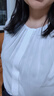 尚都比拉时尚洋气圆领七分袖雪纺衫女秋高级少女感气质通勤上衣 白色 L 实拍图