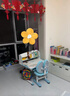 伯课（BOKE） 儿童学习桌椅套装可升降儿童书桌写字台桌小学生课桌椅 A8收纳版-蓝-双靠背-大书架 实拍图