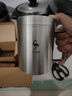 三四钢®316L不锈钢水杯儿童学生口杯水杯304盖食品级泡茶杯防摔马克杯 420ml：双层防烫 实拍图