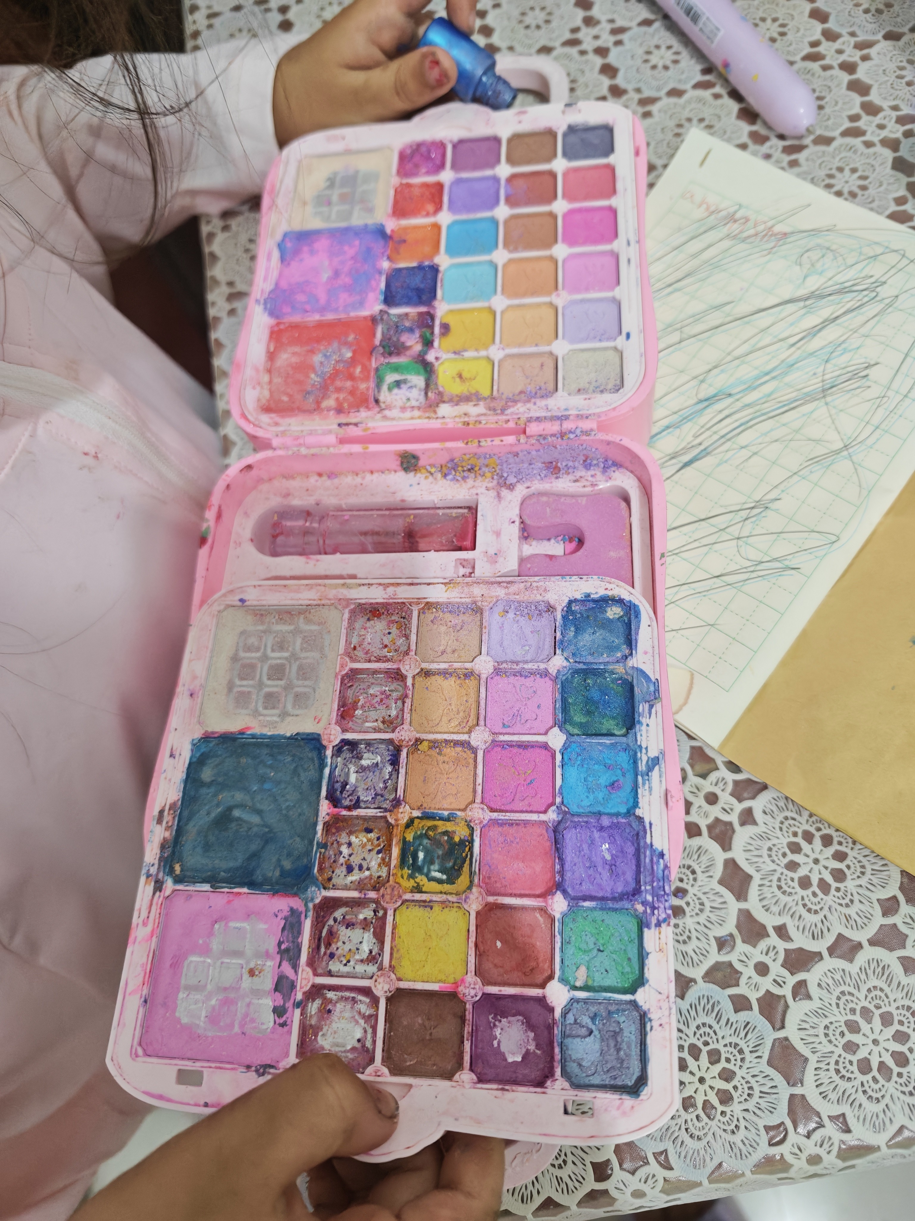 奔尼儿童化妆品玩具女孩生日礼物过家家化妆盒包指甲油彩妆眼影套装 实拍图