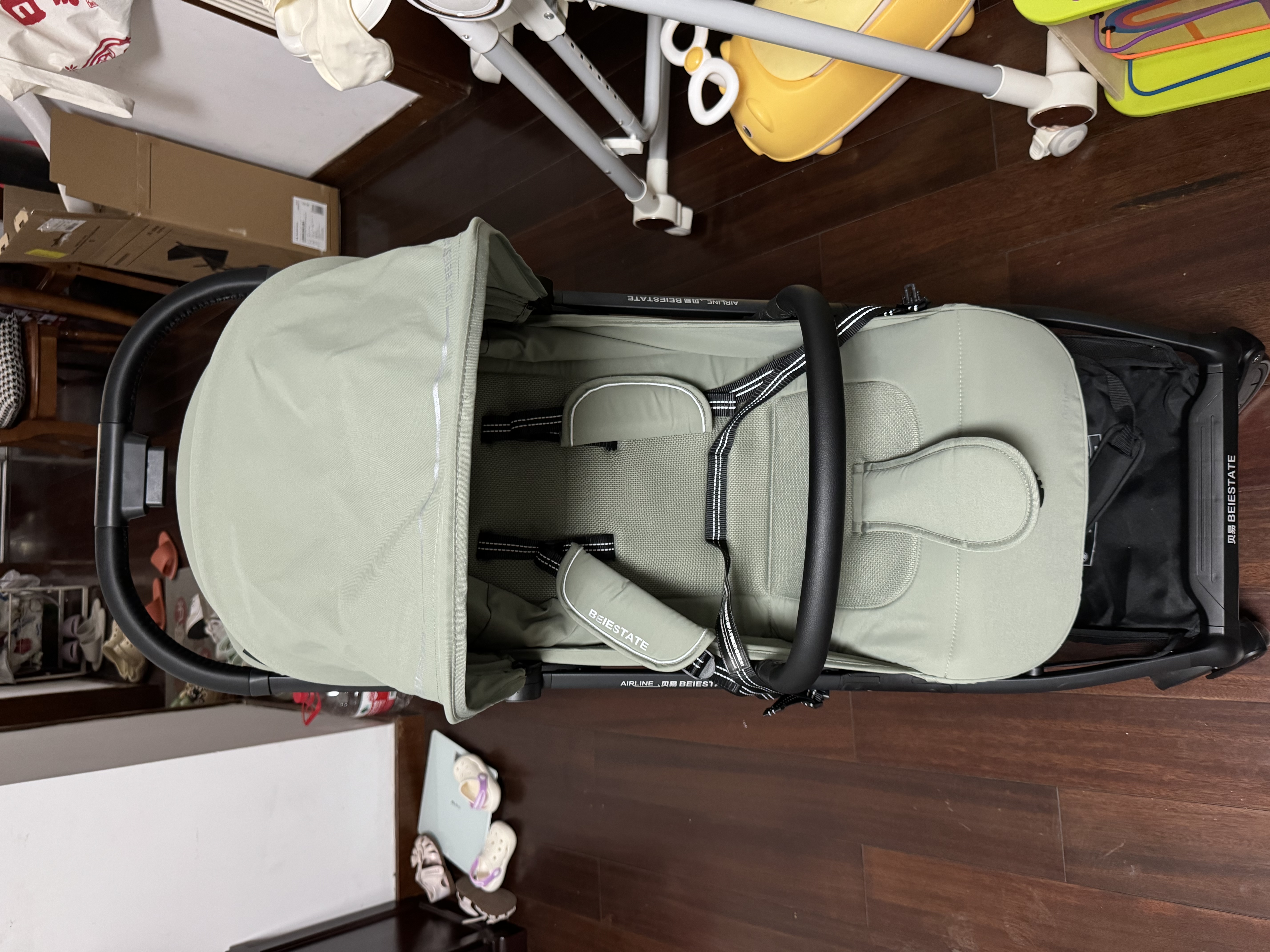 贝易BEIESTATE新航线婴儿推车0-3岁可折叠婴儿车遛娃神器 便携轻便推车 杉绿 实拍图
